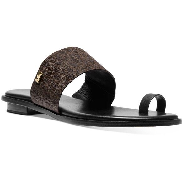 Women Michael Kors August Toe Ring Slide Sandals Size 7.5 $110 Retail - Picture 1 of 12